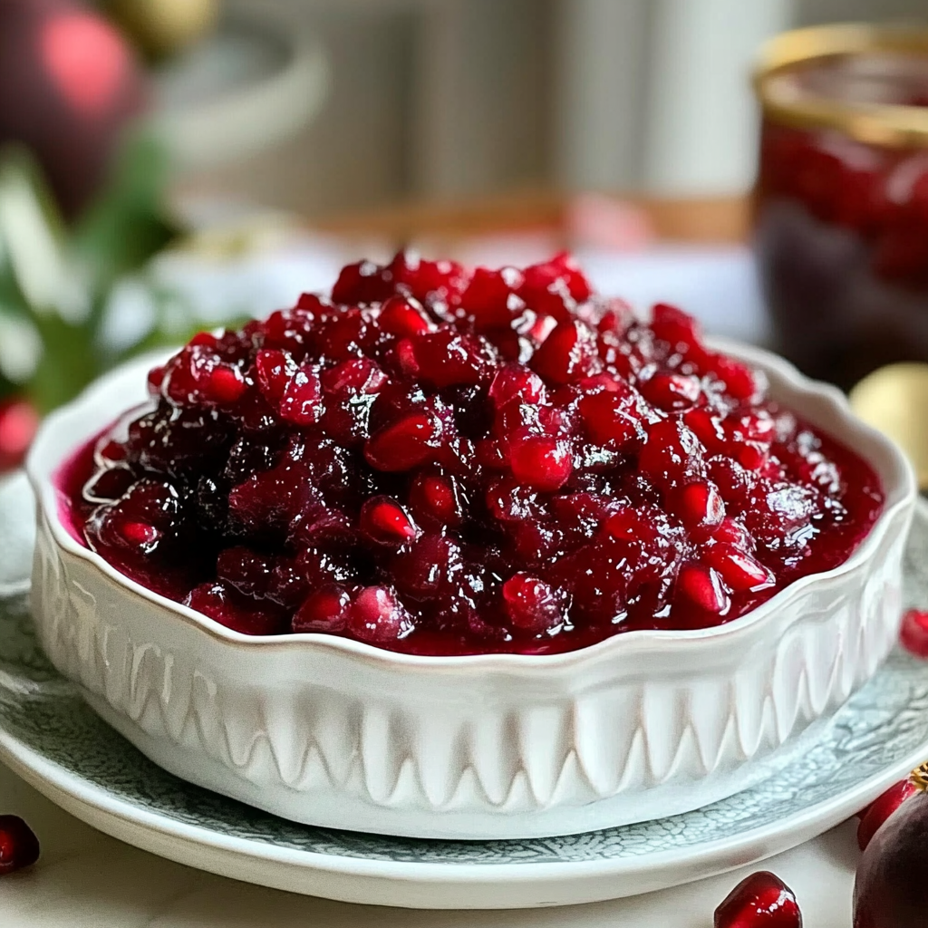 Recipe preparation for Magical Cranberry-Pomegranate Holiday Relish Recipe