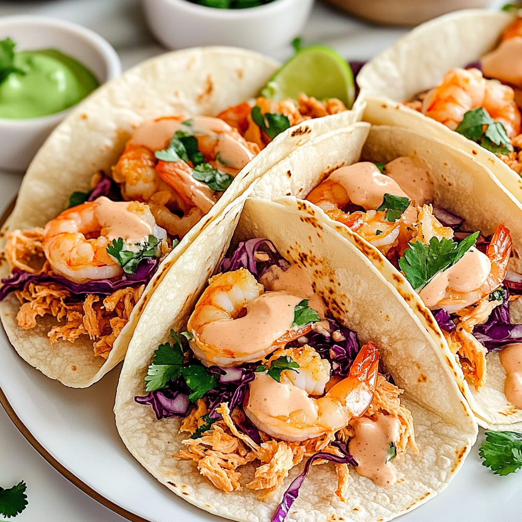 Recipe preparation for Irresistible Air Fryer Bang Bang Shrimp Tacos Recipe
