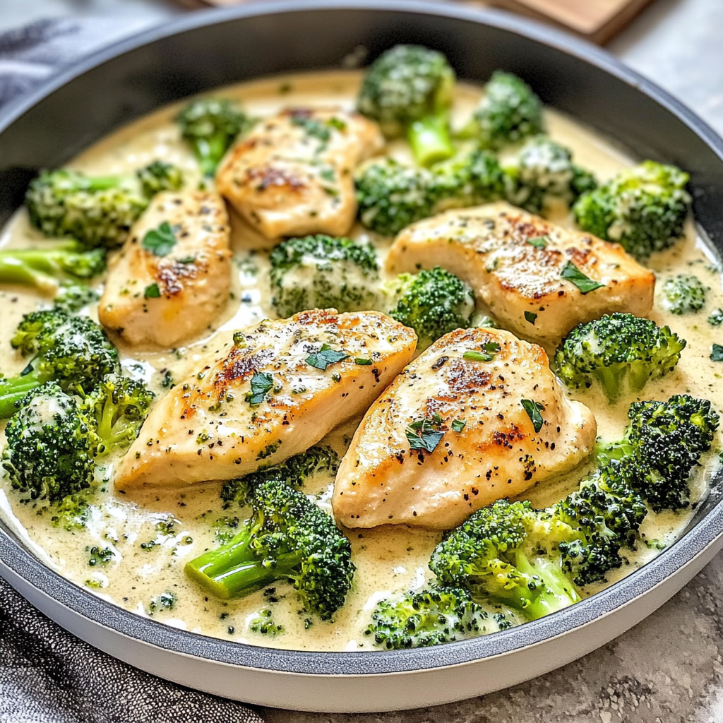 Recipe preparation for Creamy Chicken and Broccoli: Comfort Food Delight
