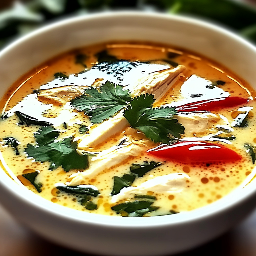 Recipe preparation for Thai Coconut Chicken Soup