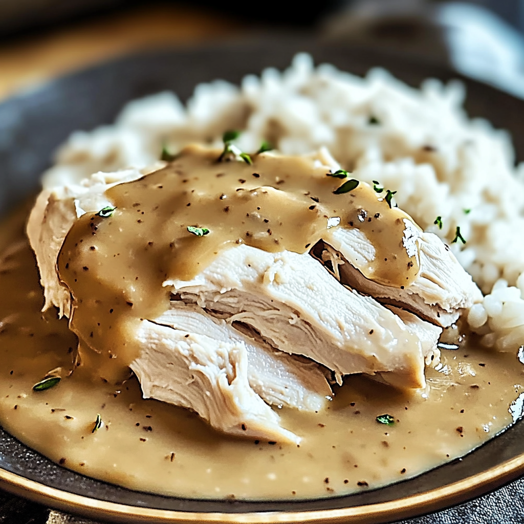 Recipe preparation for Crockpot Chicken and Gravy