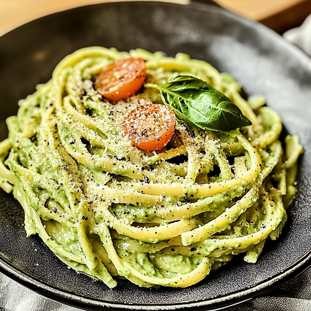 Recipe preparation for Creamy Avocado Pasta