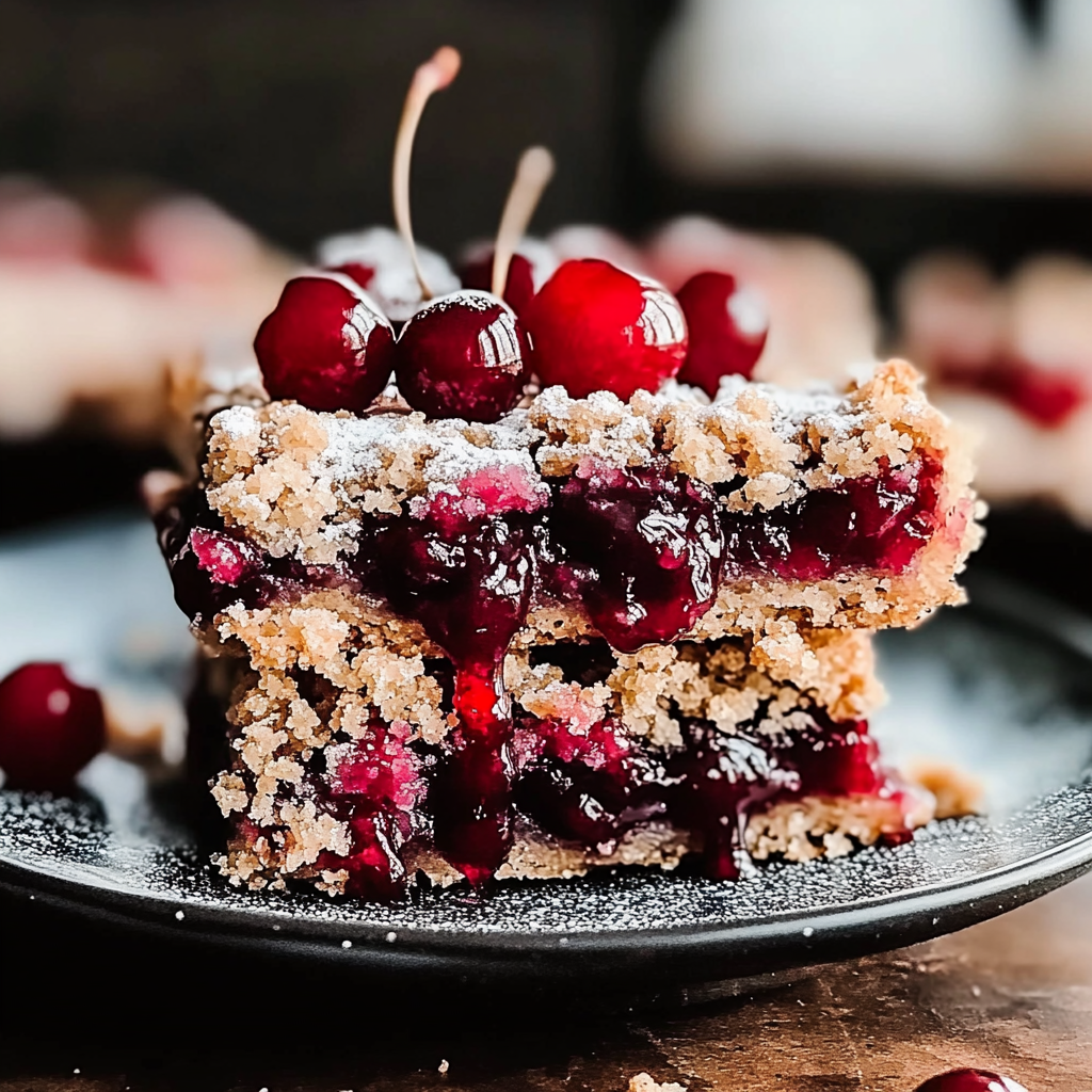 Recipe preparation for Cherry Crumble Bars