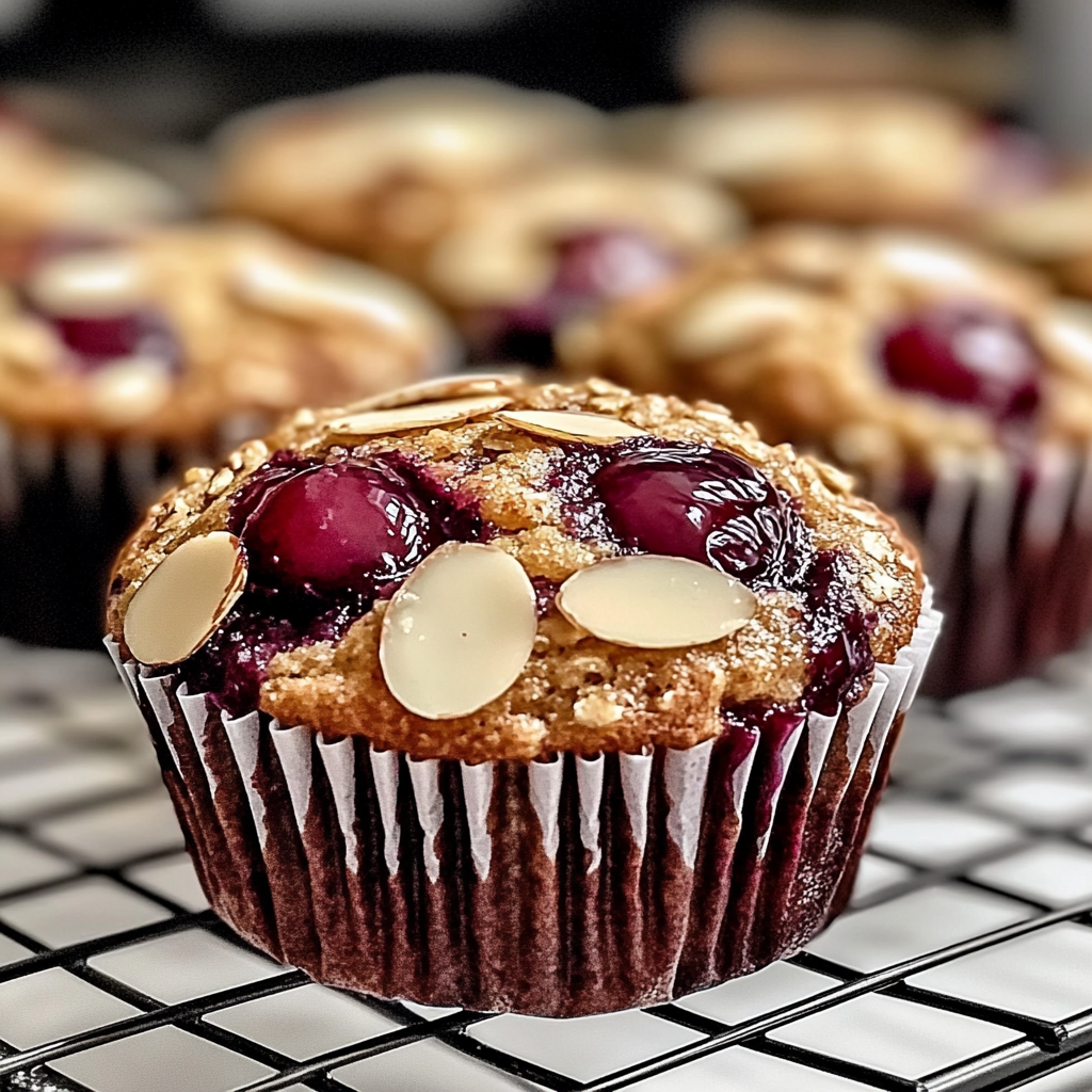 Recipe preparation for Almond Cherry Muffins