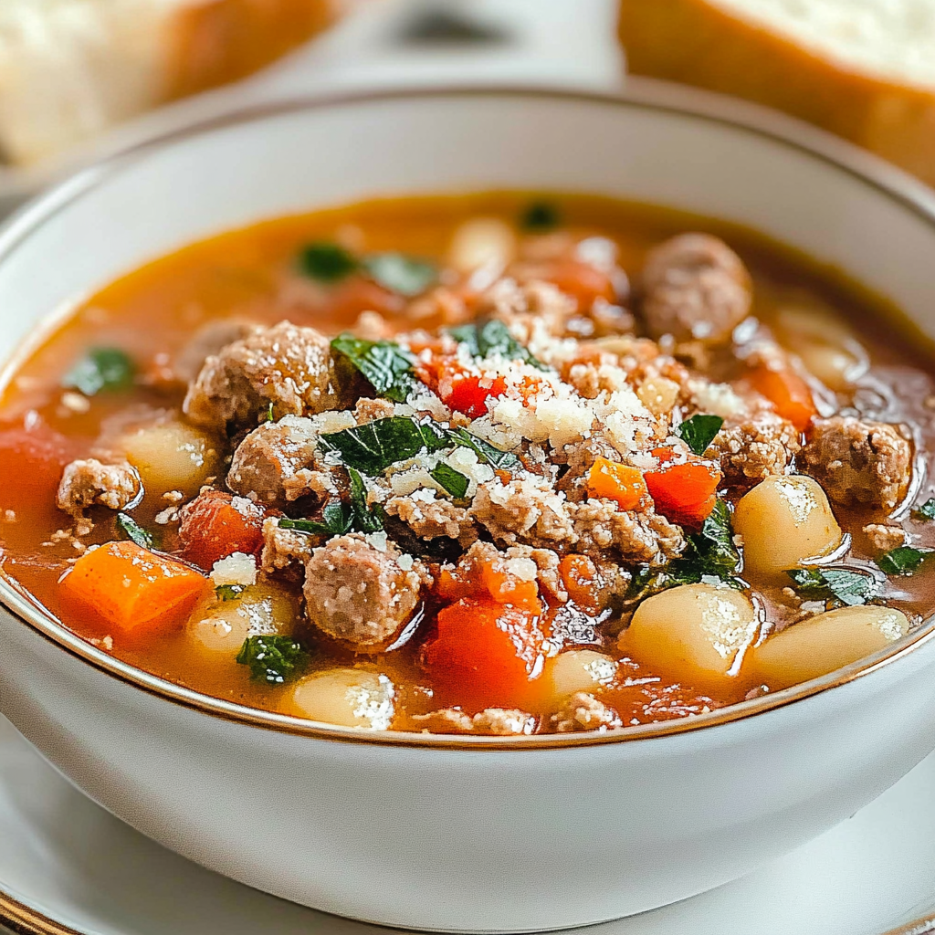 Recipe preparation for Hearty Italian Sausage Soup Recipe for Ultimate Comfort