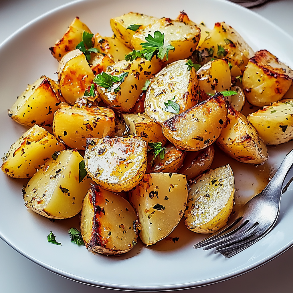 Recipe preparation for Irresistible Greek Potatoes With Lemon and Garlic Recipe
