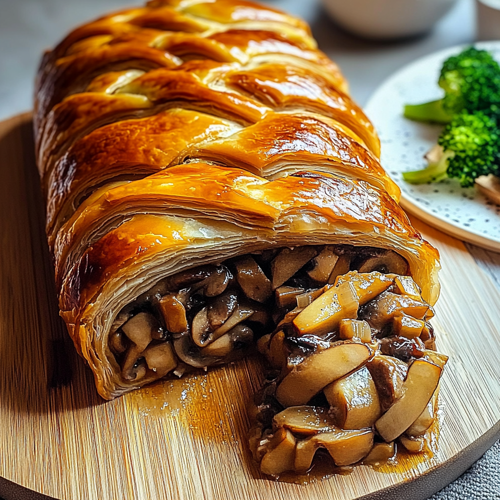 Recipe preparation for Irresistible Mushroom Wellington Recipe for Cozy Nights