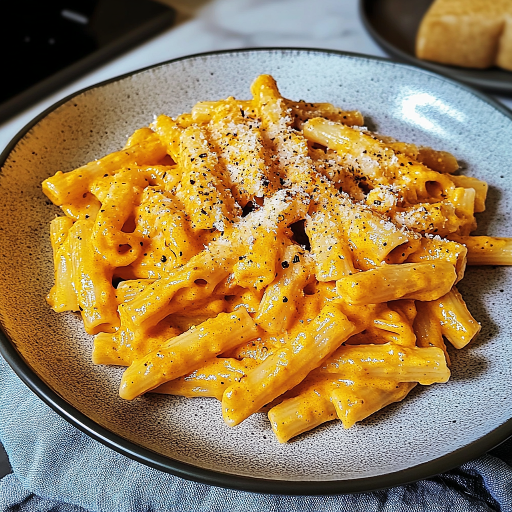 Recipe preparation for Indulge in Creamy Pumpkin Pasta – A Cozy Autumn Delight