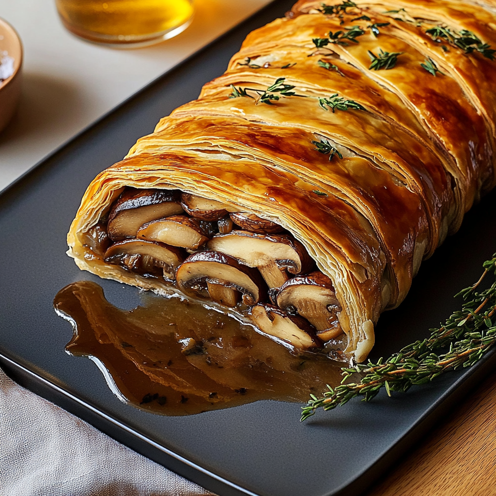 Recipe preparation for Delightful Vegetarian Mushroom Wellington Recipe to Impress
