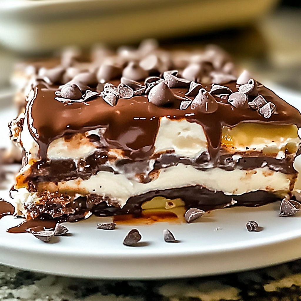 Recipe preparation for Irresistible Chocolate Lasagna Recipe for Sweet Lovers