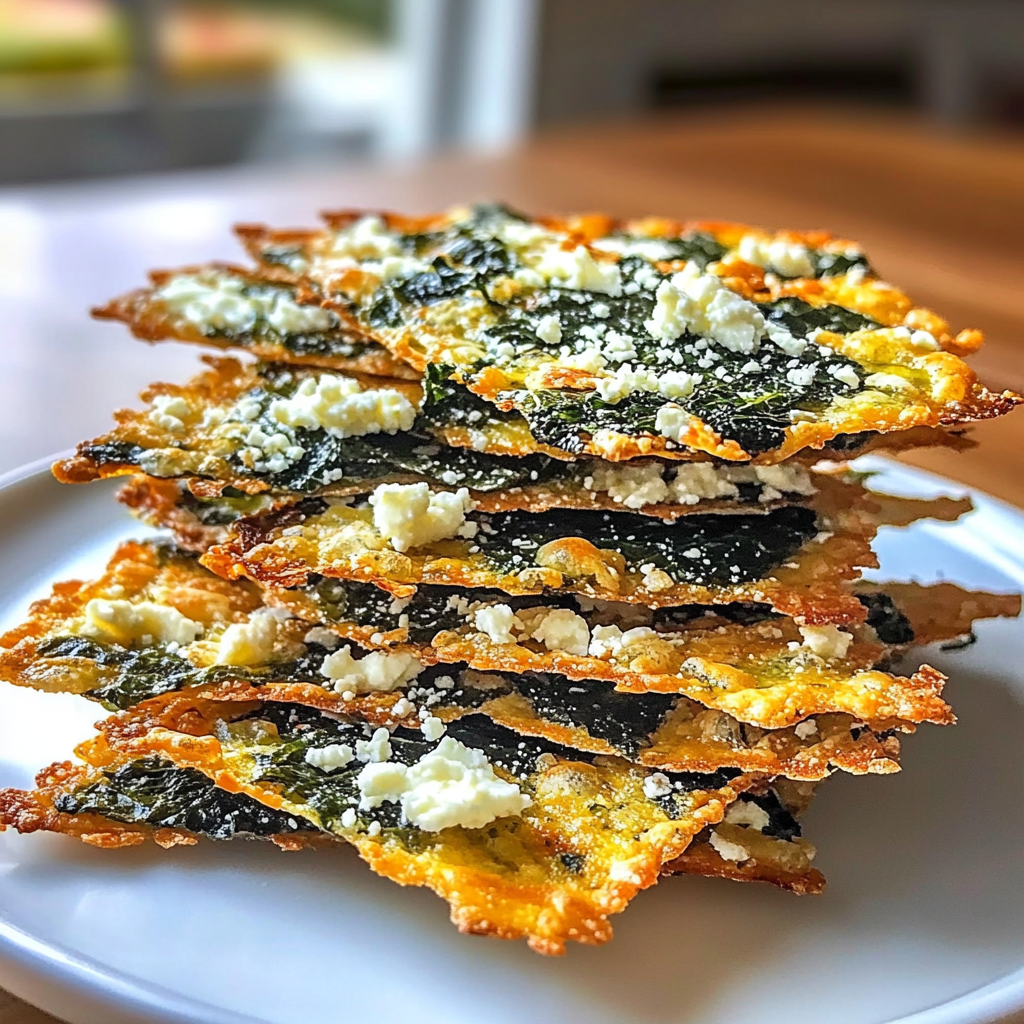Recipe preparation for Irresistible Mediterranean Spinach and Feta Cheese Crisps
