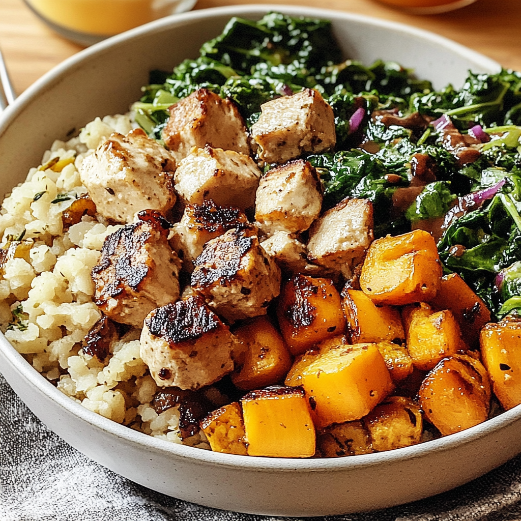 Recipe preparation for Cozy Winter Harvest Dinner Bowl for a Nourishing Feast