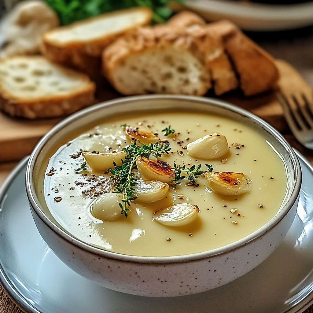 Recipe preparation for Delicious Country French Garlic Soup