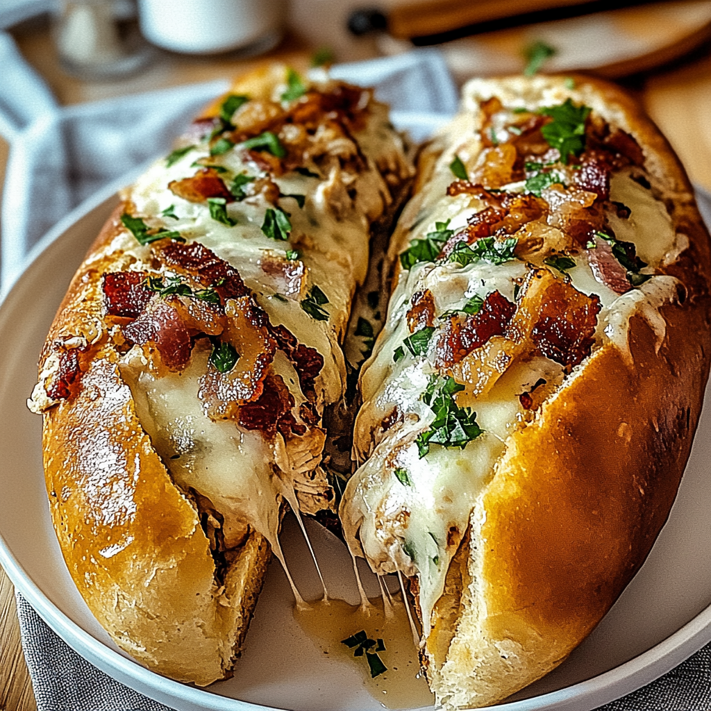 Recipe preparation for Irresistible Chicken Bacon Ranch Stuffed Bread Recipe