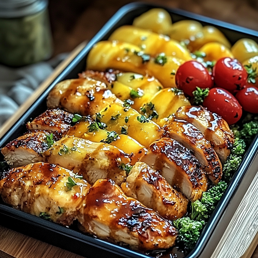 Recipe preparation for Irresistible Hawaiian Chicken Sheet Pan Recipe for Dinner