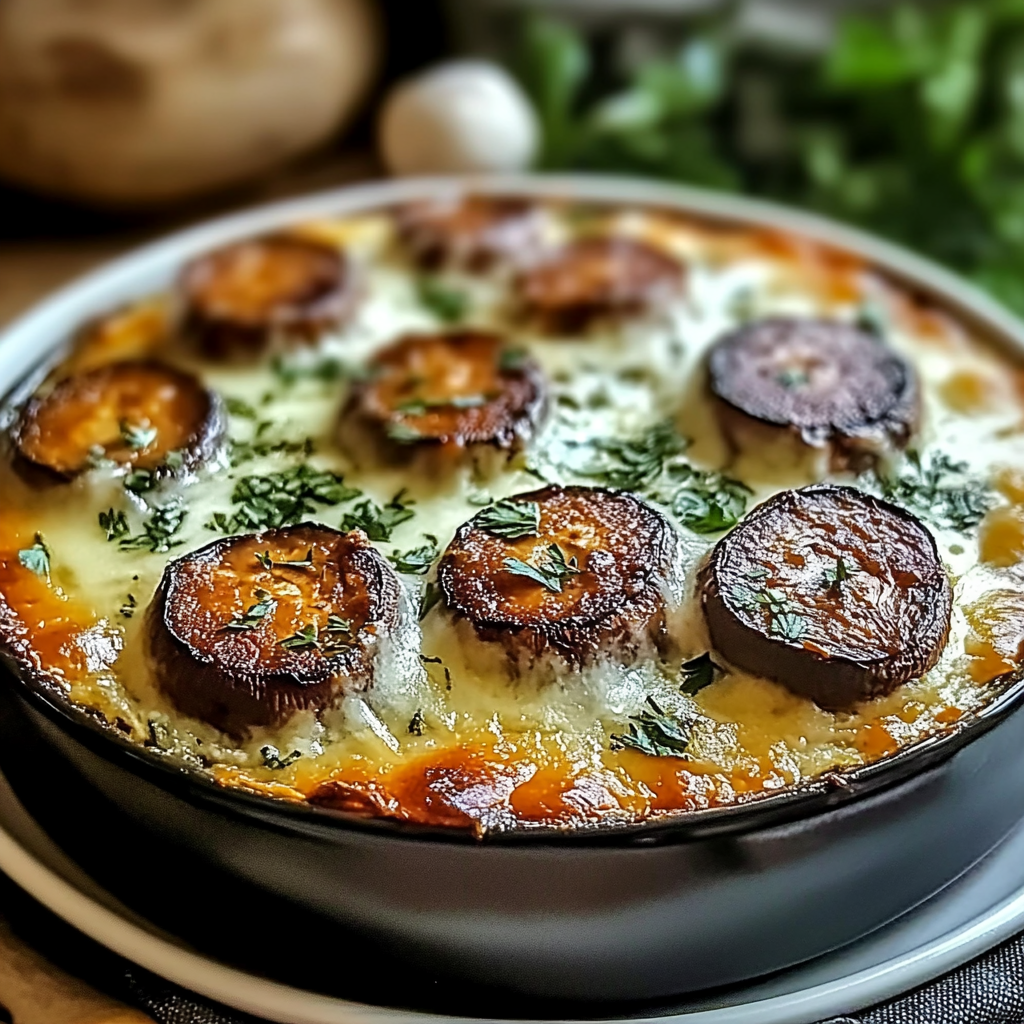 Recipe preparation for Irresistible Stuffed Mushroom Dip Recipe for Cozy Gatherings