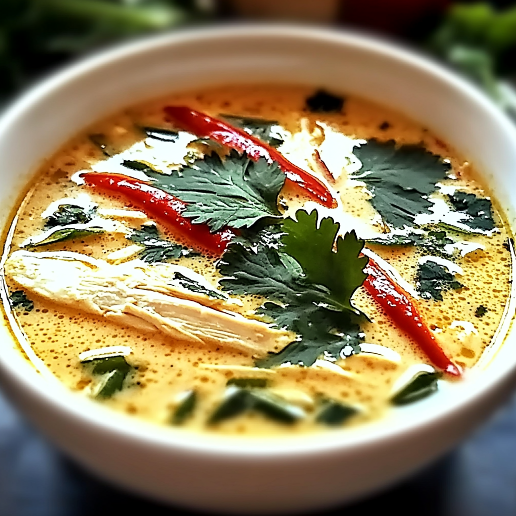 Recipe preparation for Thai Coconut Chicken Soup