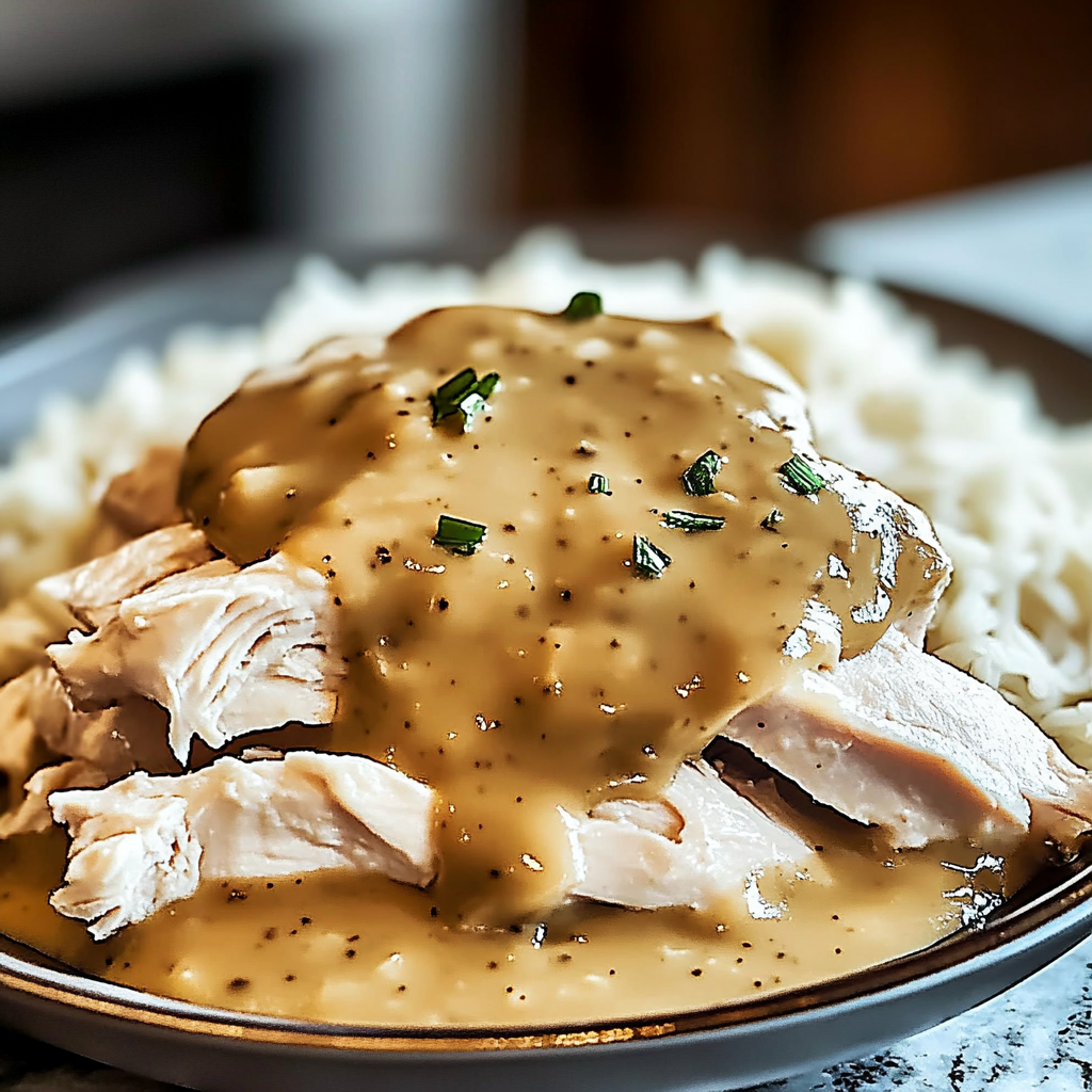 Recipe preparation for Crockpot Chicken and Gravy