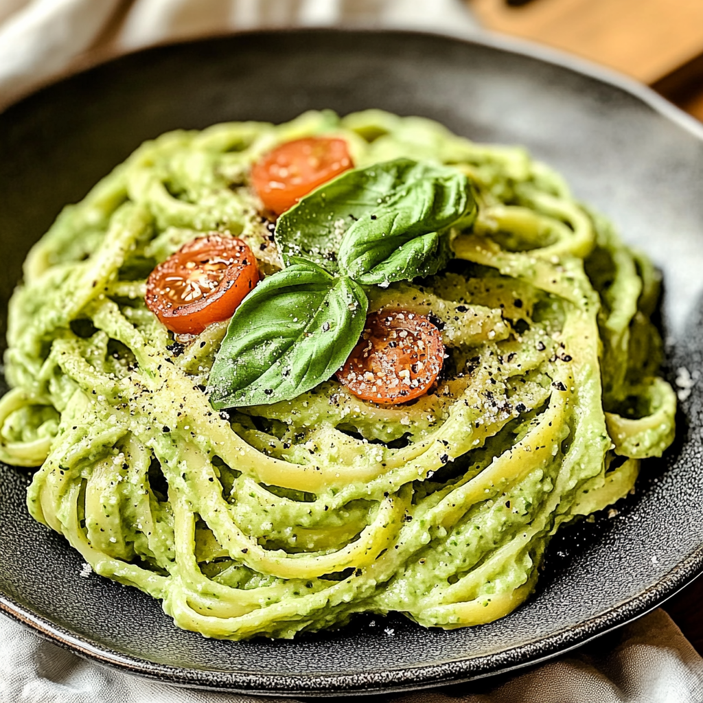 Recipe preparation for Creamy Avocado Pasta