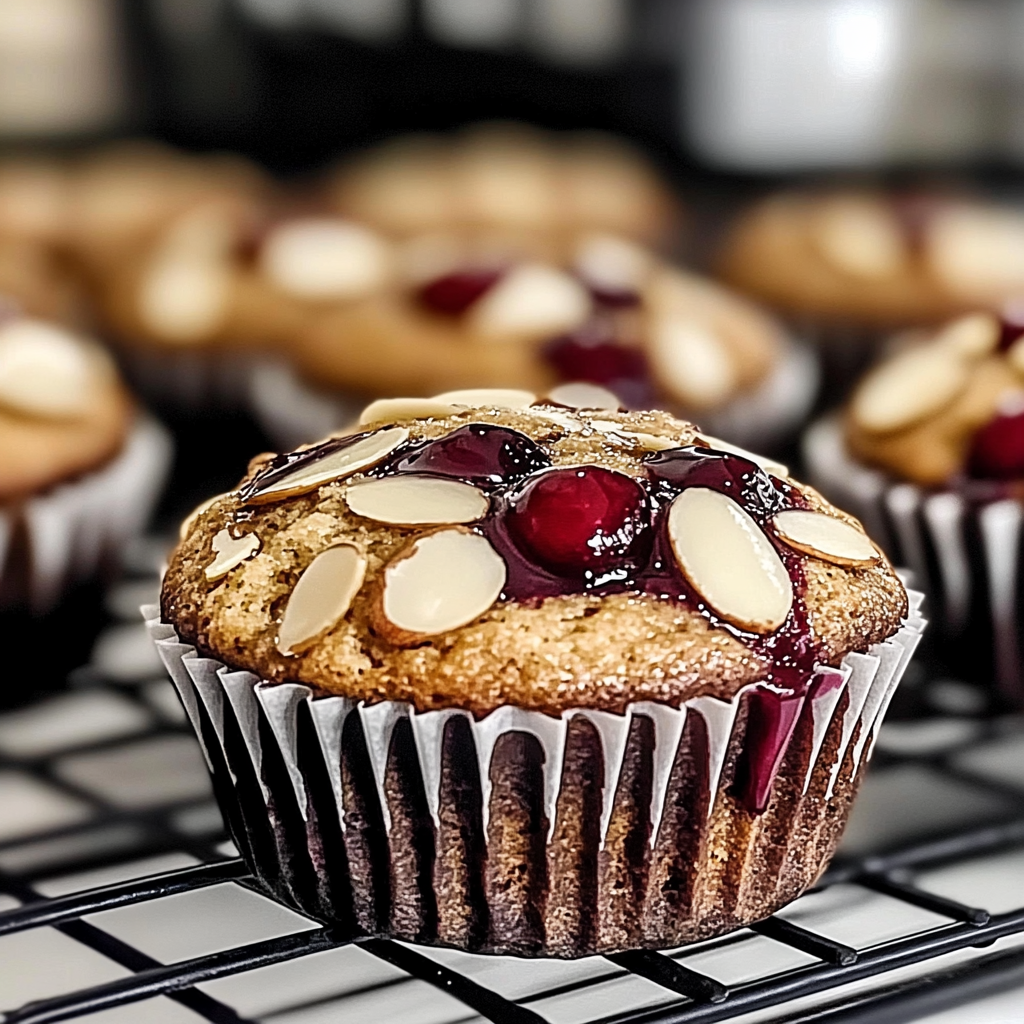 Recipe preparation for Almond Cherry Muffins