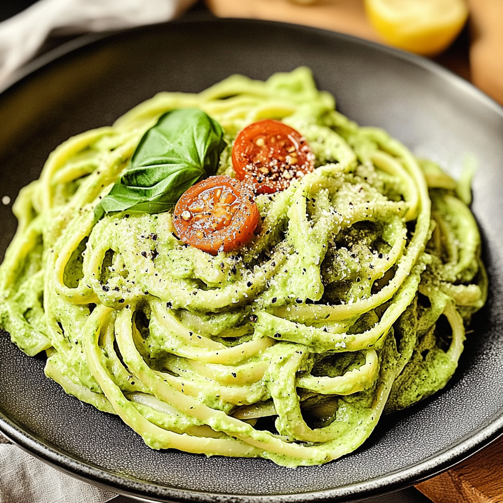 Recipe preparation for Creamy Avocado Pasta