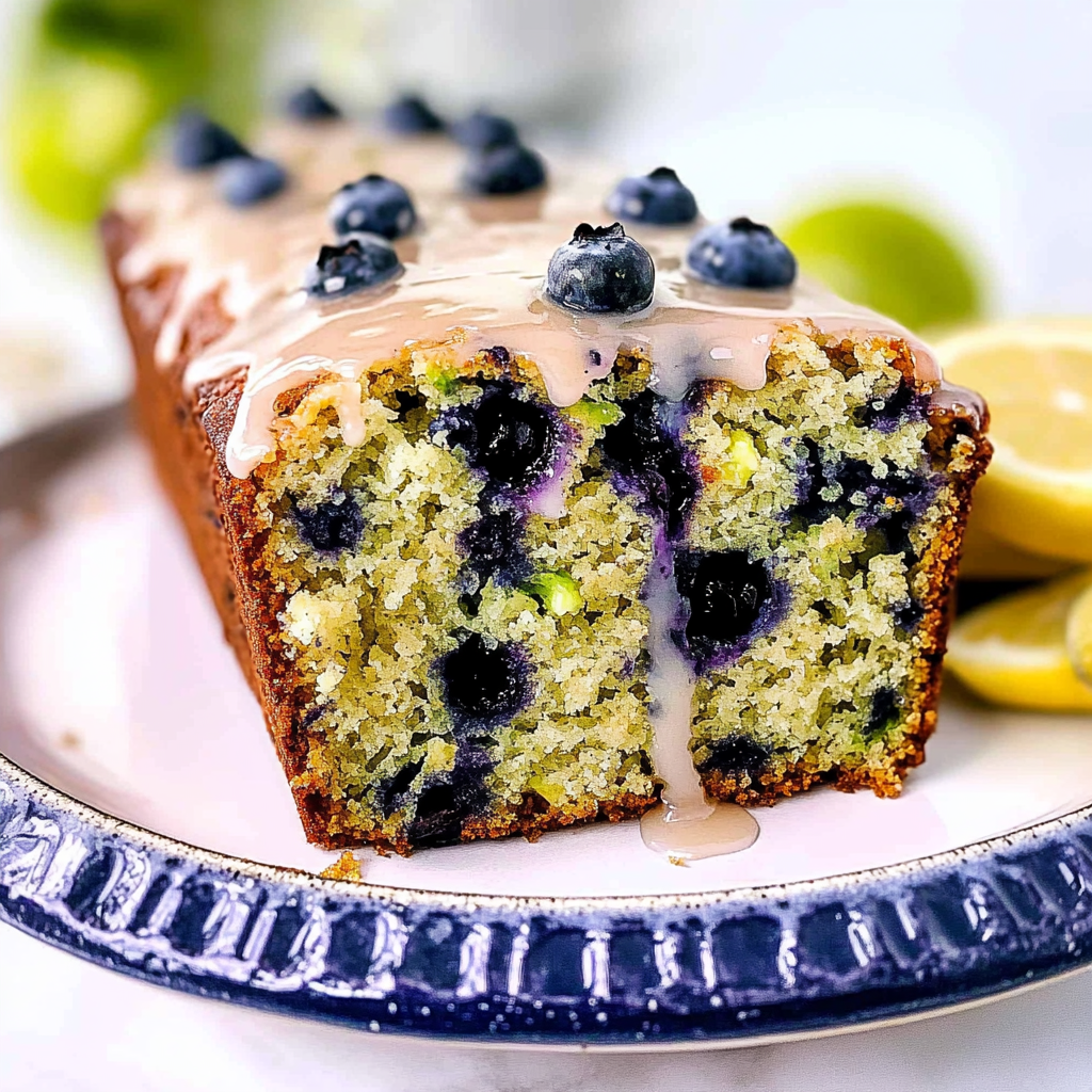 Recipe preparation for Irresistible Blueberry Zucchini Bread with Lemon Glaze Re...