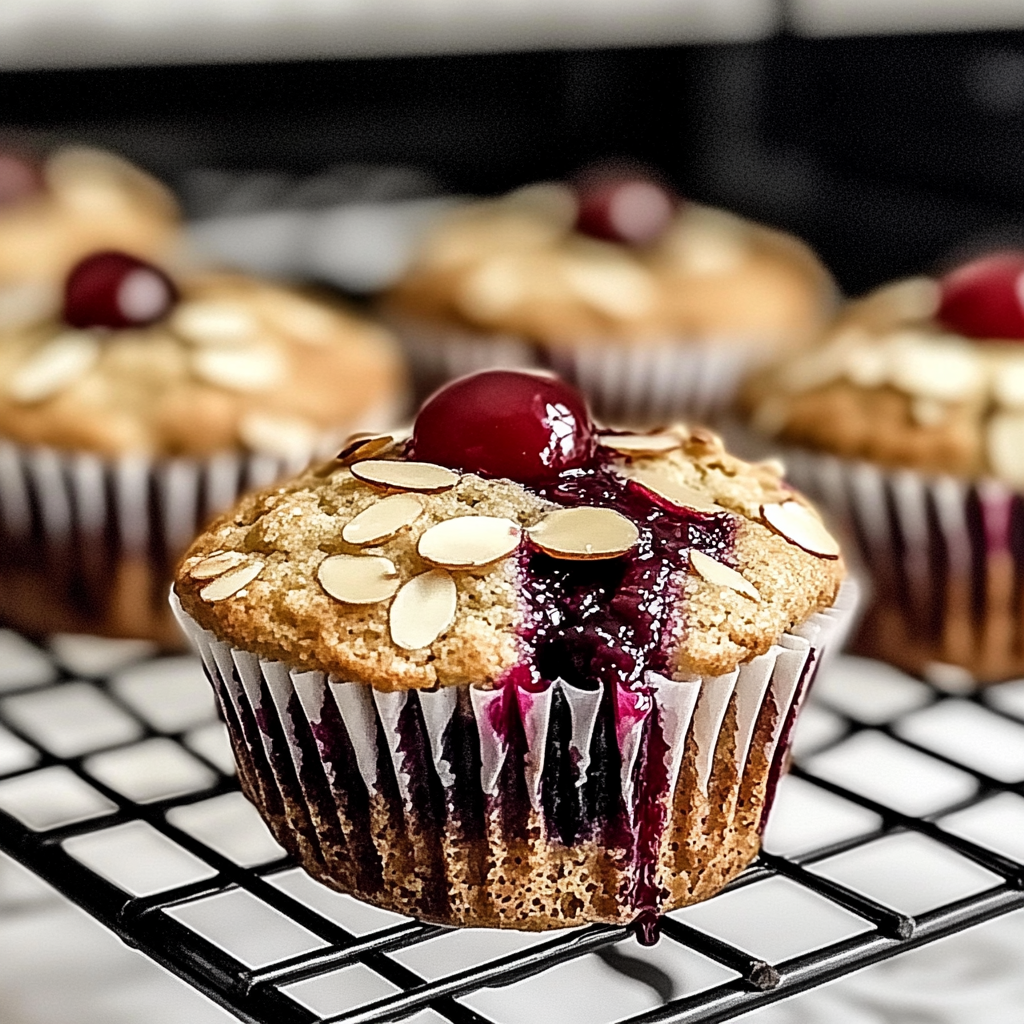 Recipe preparation for Almond Cherry Muffins