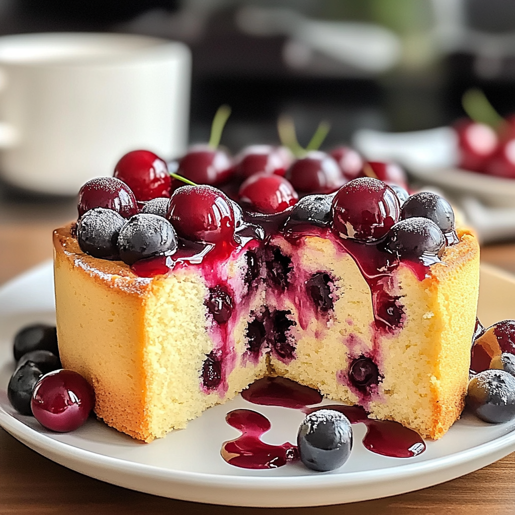 Recipe preparation for Simple Cherry Cake